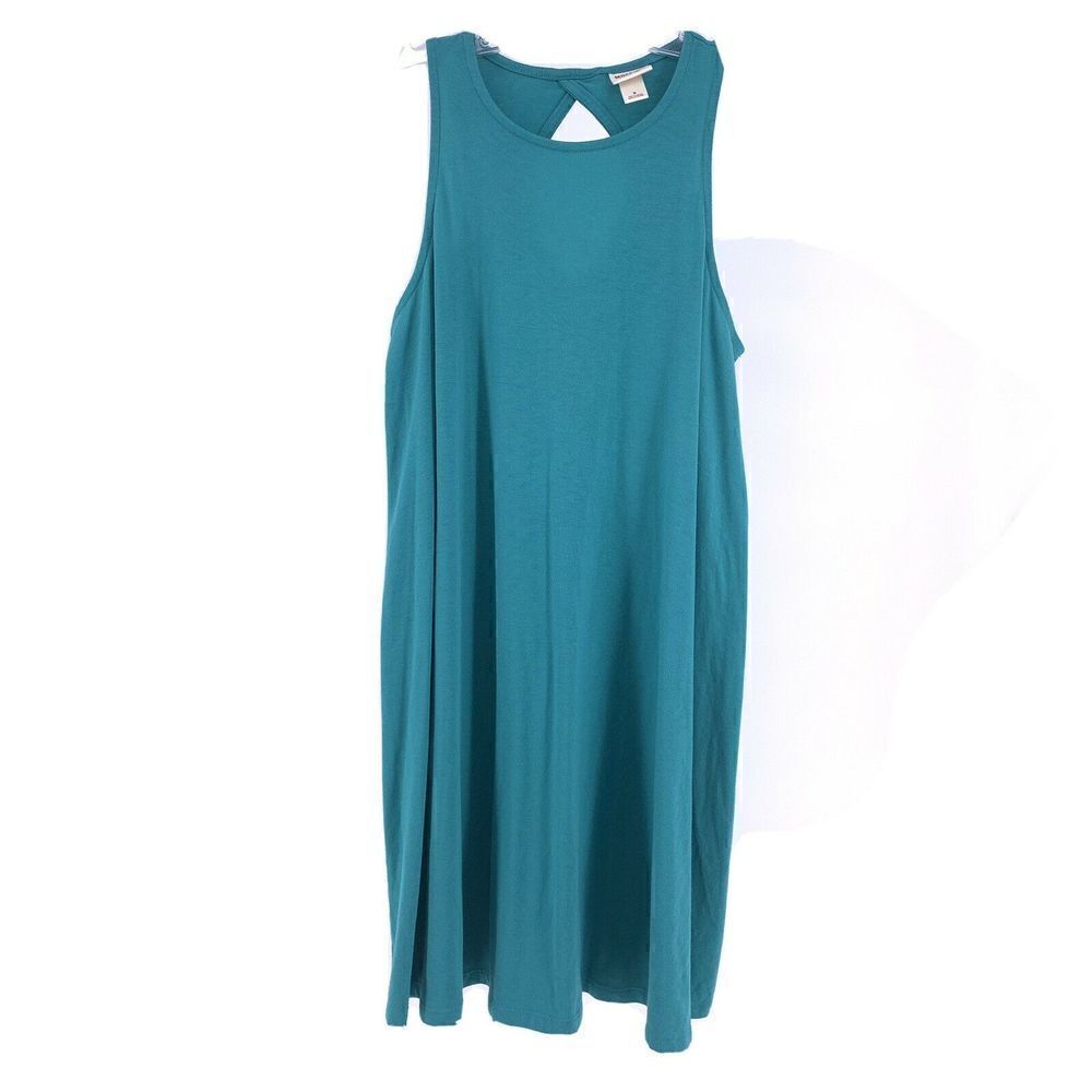 Green Knee Length Sleeveless A Line Dress Small